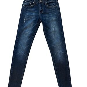 Carbon Dark Blue Men’s 30X30 Supper Skinny Flex Jeans Distressed Whiskers